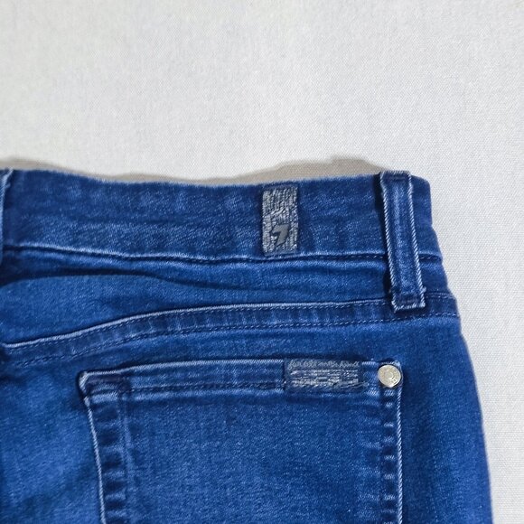 7 For all Mankind jeans women's size 29 ink blue colour mid-rise skinny denim - Picture 5 of 14